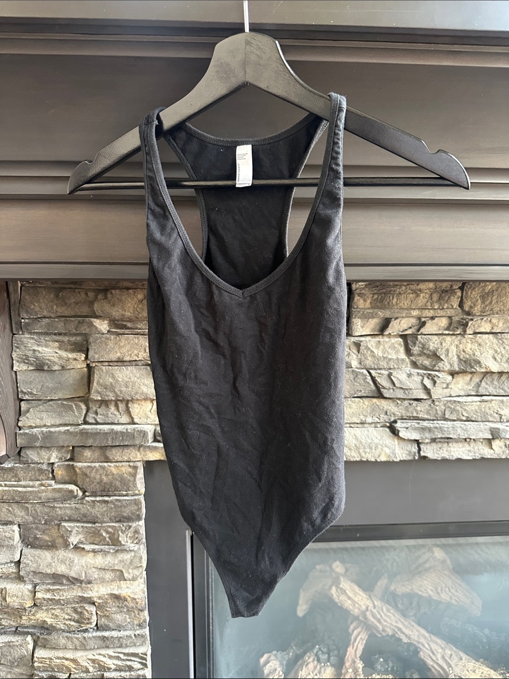 American Apparel Black Racerback Bodysuits in black and nude